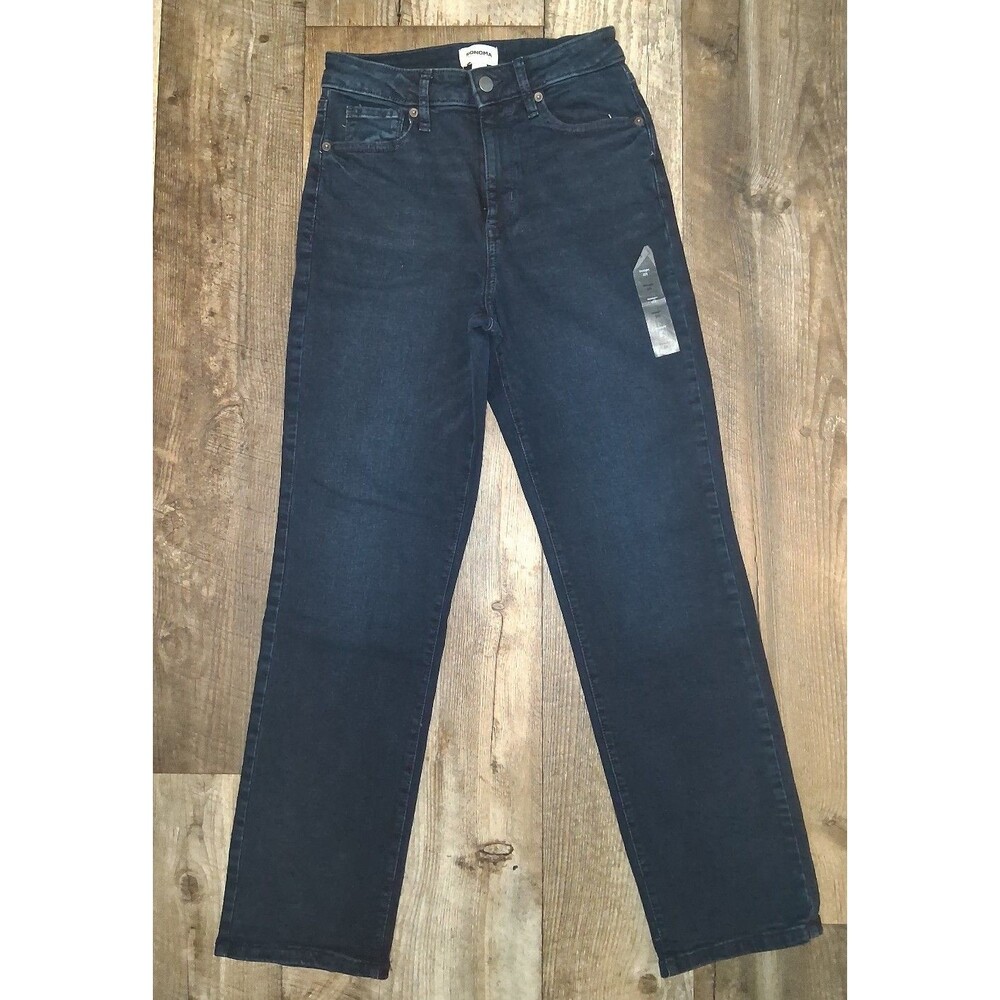 NWOT! Women's Sonoma High Rise Straight Dark Wash Denim Jeans, 4R